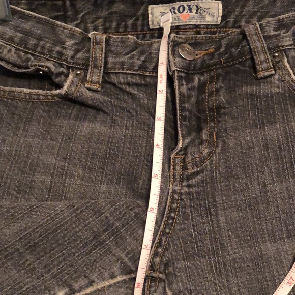 Roxy faded black jeans Jrs 5 stretchy, boot cut, low rise - Picture 8 of 8
